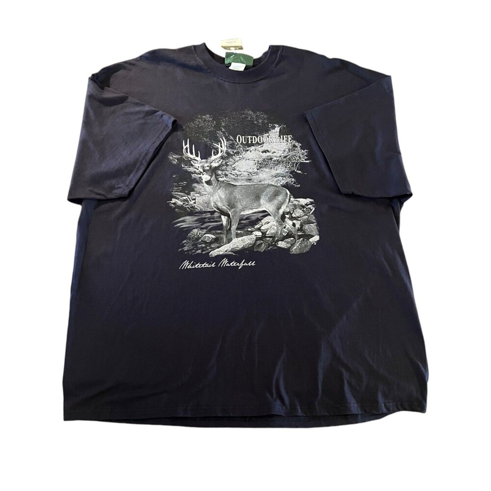 New W/Tags Outdoor Life Mens Navy Blue 3XL T Shirt Deer Hunting Whitetail Hunt